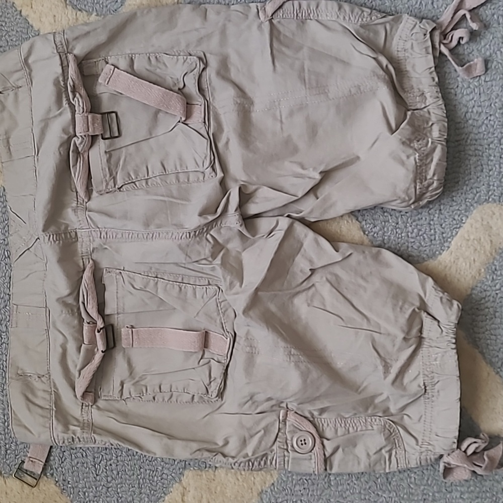 🗽 FASHION EXIT USA Vintage Khaki Cargo Bermuda Shorts Small - Picture 3 of 3